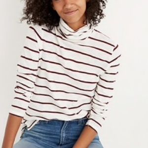 Madewell Strped Turtle Neck Top